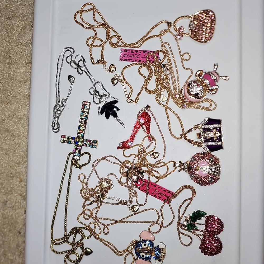 Lot of 9 Betsy Johnson Pendant Necklaces